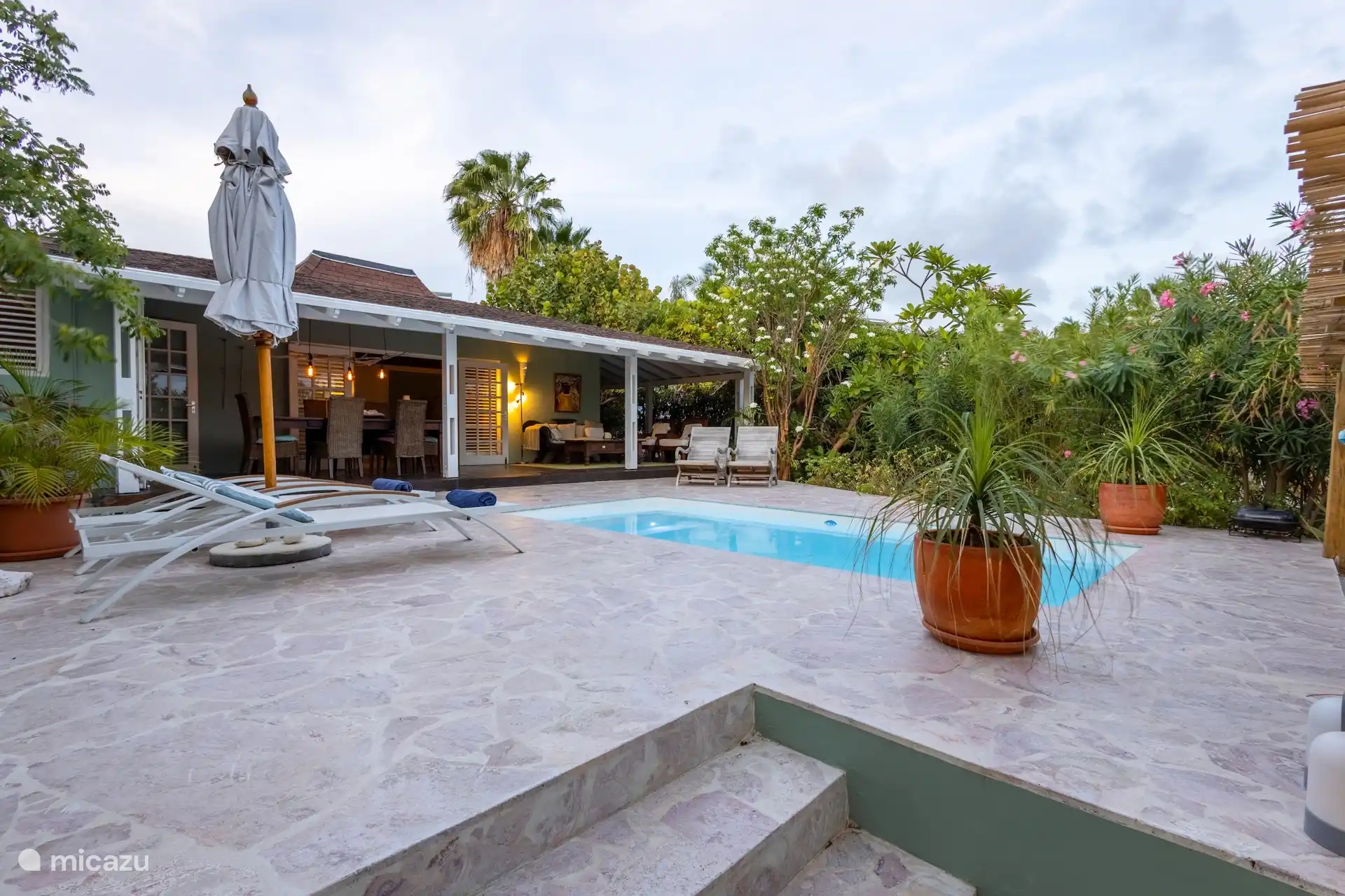 Evening light on the terrace