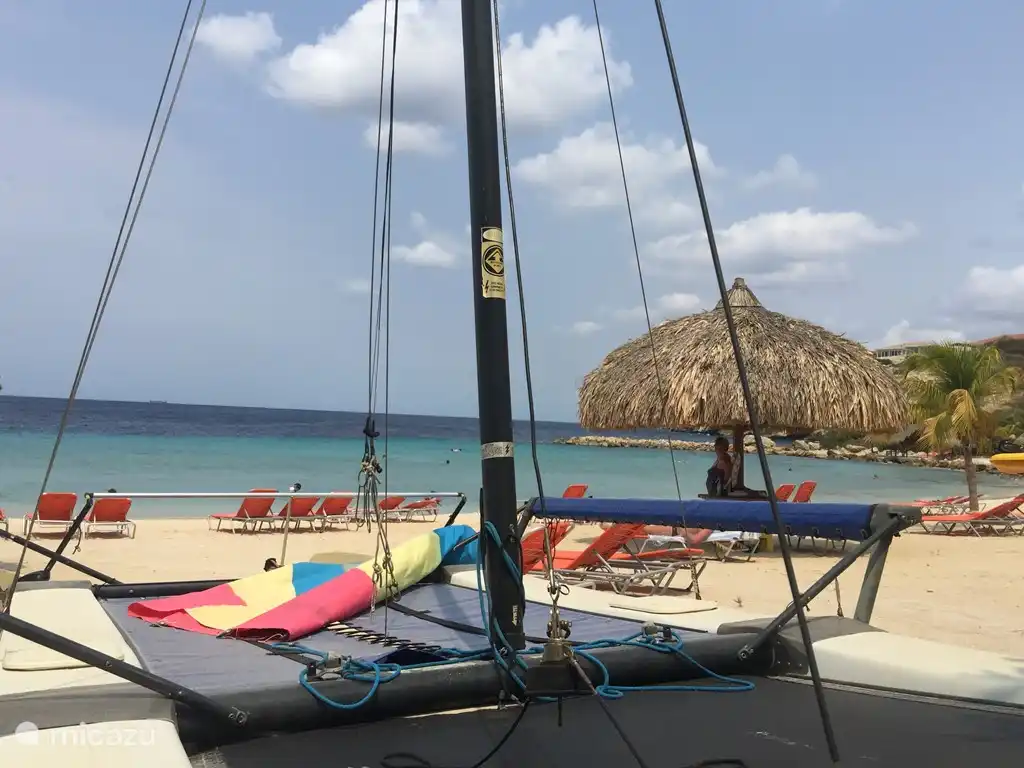 Katamarans for rent at Blue Bay Beach