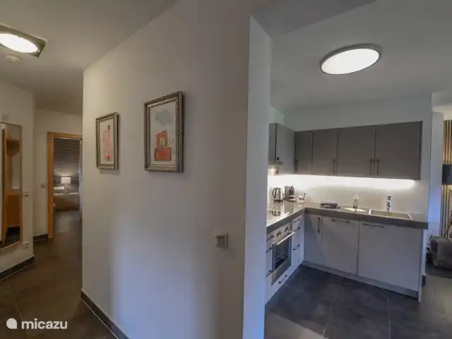 Kaprun Mountain Resort TopD19 | Autriche, Salzburgerland, Kaprun - appartement La cuisine et le couloir avec les chambres.
