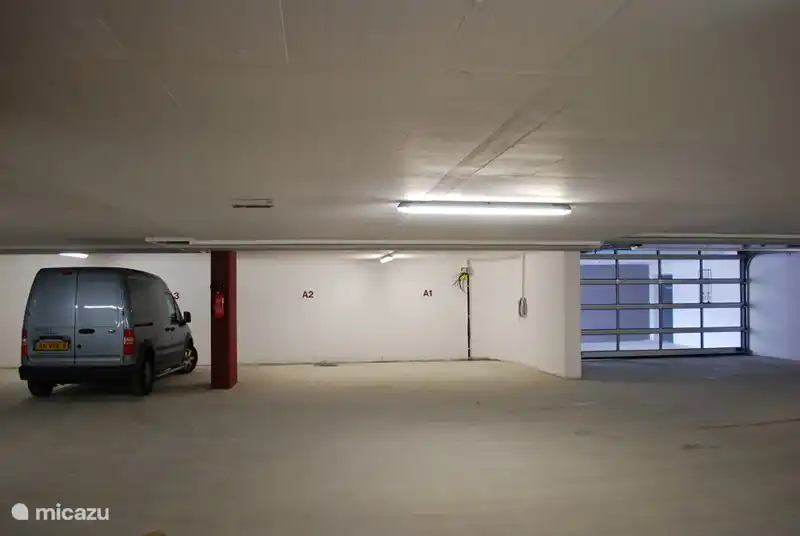 Covered parking under the chalet
