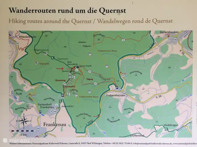 *Bosrijk* Kellerwald Edersee Unesco huren in Duitsland, Sauerland, Frankenau - vakantiehuis Wandelroutes in de directe omgeving v h huisje