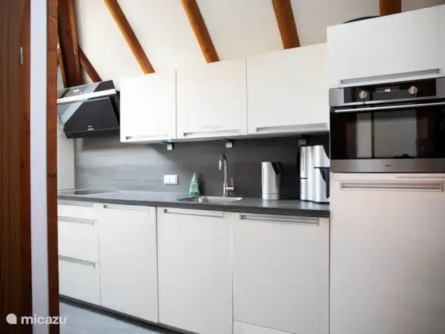 *Bosrijk* Kellerwald Edersee Unesco huren in Duitsland, Sauerland, Frankenau - vakantiehuis Bijzonder goed uitgeruste Bruynzeel keuken met inductiekookplaat, oven/magnetron, afwasmachine en AEG wasmachine/droger, koelkast + vriesvak