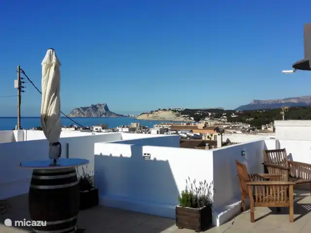 Penthouse avec super vue mer | Espagne, Costa Blanca, Moraira - appartement à l'abri des regards depuis le toit terrasse