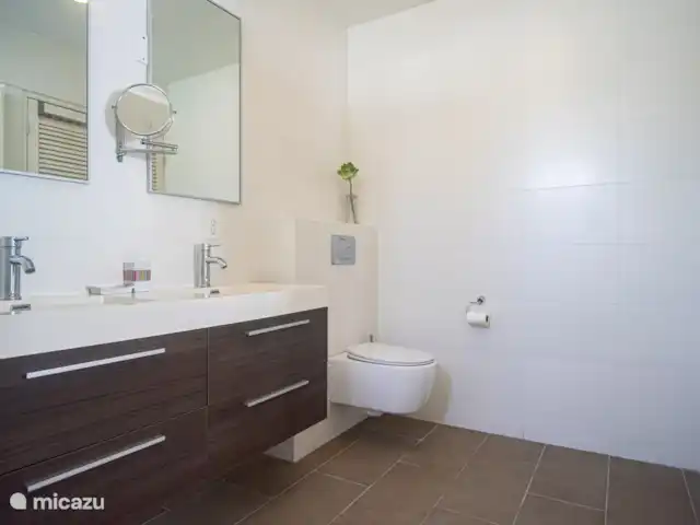 Location de Vacances Aruba, Paradera, Modanza, villa - Villa La Granda Salle de bain 1 avec douche à l'italienne, vasque et WC