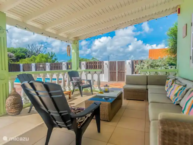 Location de Vacances Aruba, Paradera, Modanza, villa - Villa La Granda Le coin salon sous la véranda