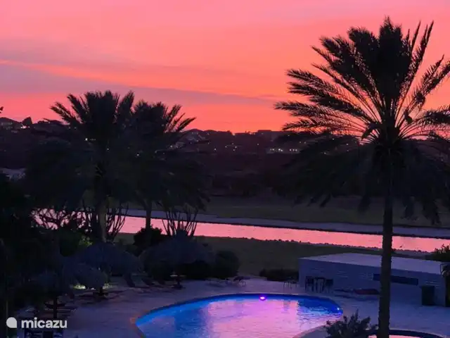 Blue Bay Beach Villa - Piscine et plage | Curaçao, Curaçao-Centre, Blue Bay - villa Coucher de soleil depuis la véranda de la villa