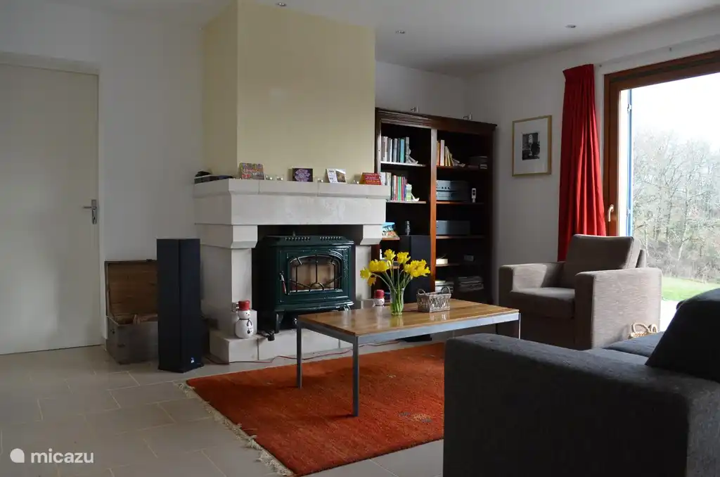 Unsere Sitzecke am Holzofen.