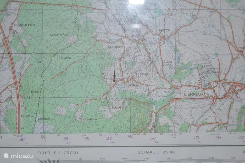mapa topográfico de la zona