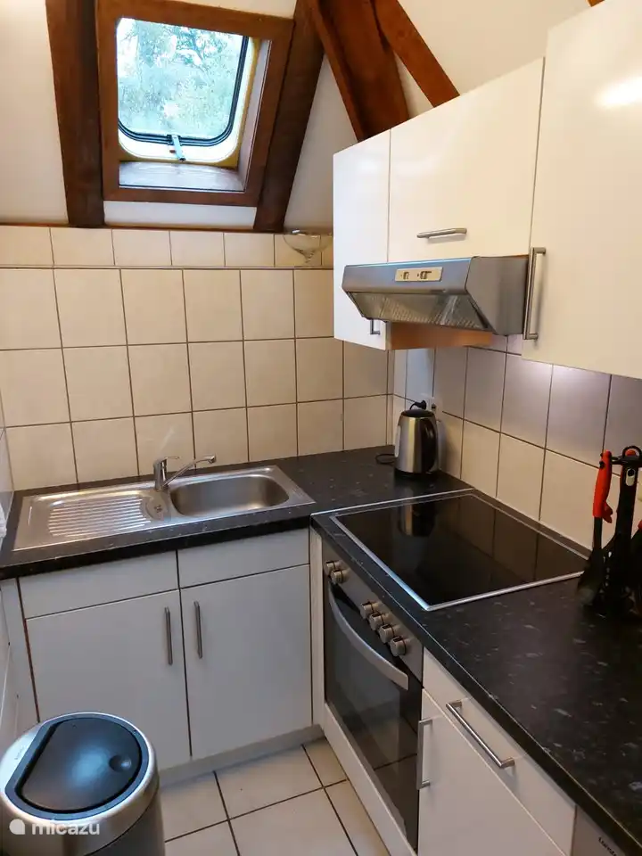 Umfangreiches Inventar, Geschirrspüler, Waschmaschine, Backofen, Mikrowelle, Kühlschrank mit Gefrierfach, 4-Platten-Cerankochfeld, Toaster, Backformen usw.