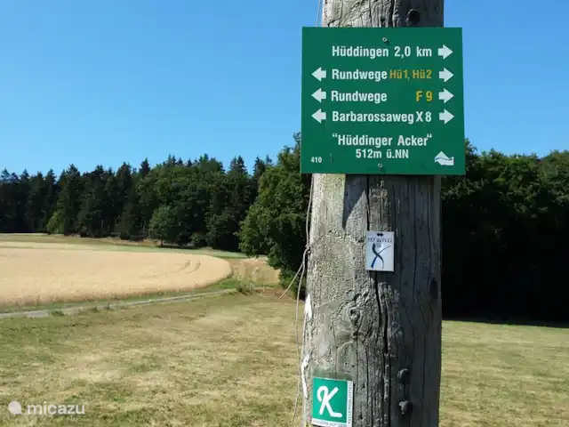 Vélos électriques de randonnée *The Apple Blossom* | Allemagne, Sauerland, Frankenau - maison de vacances L'Ars Natura, une belle promenade avec des œuvres d'art le long du chemin. Commencez par une fromagerie où vous pourrez boire un verre et manger.