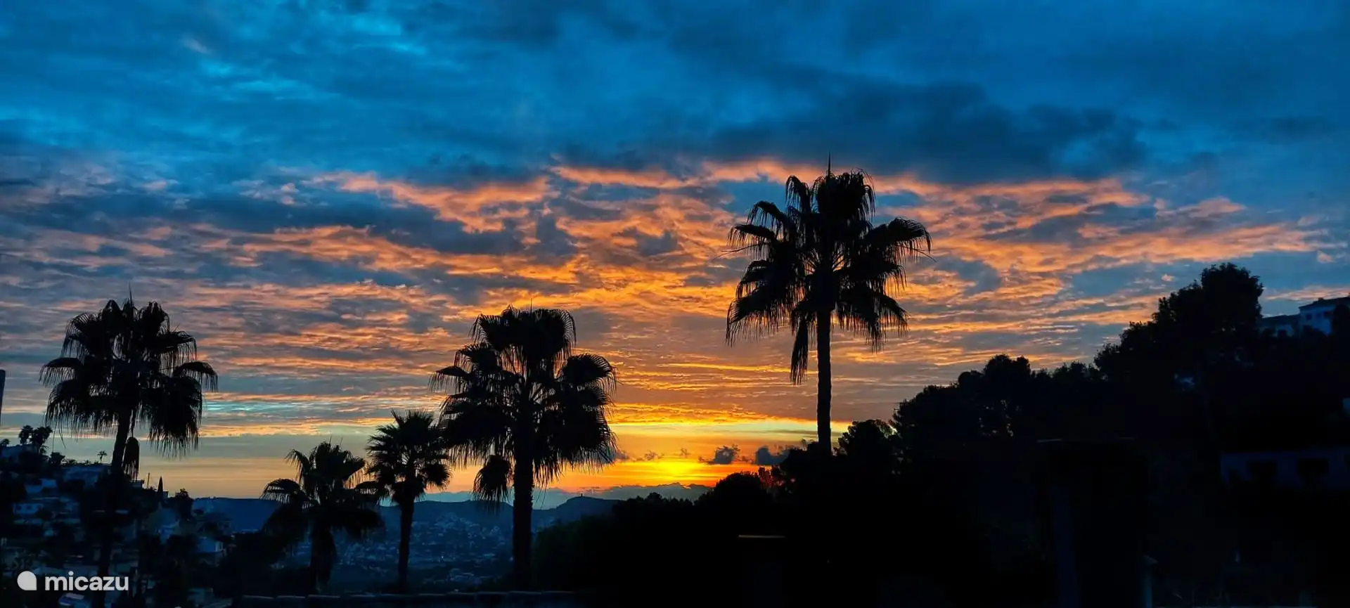 View from terrace on the valley and sea early in the morning