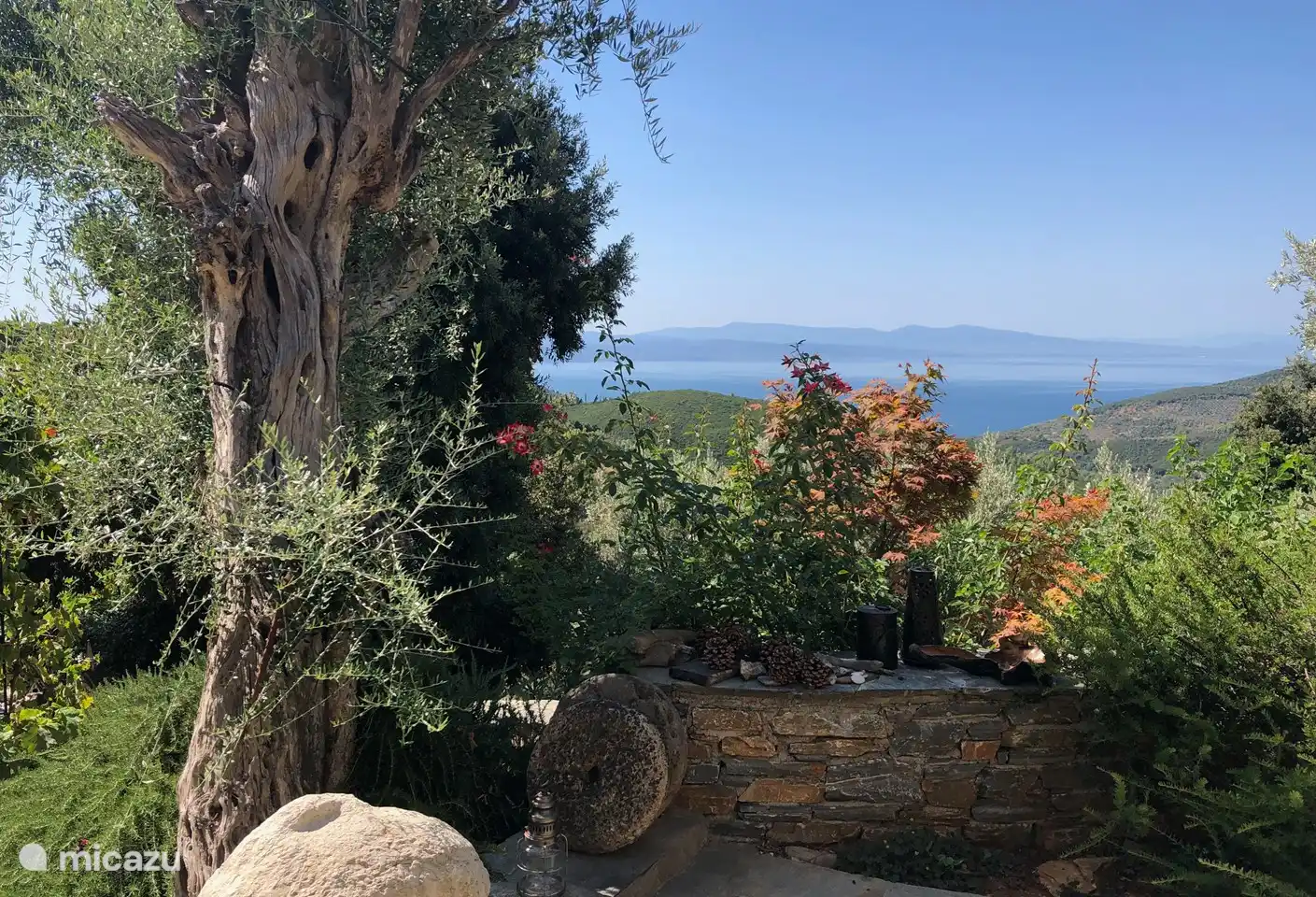 View of the sea and the mountains of Evia
