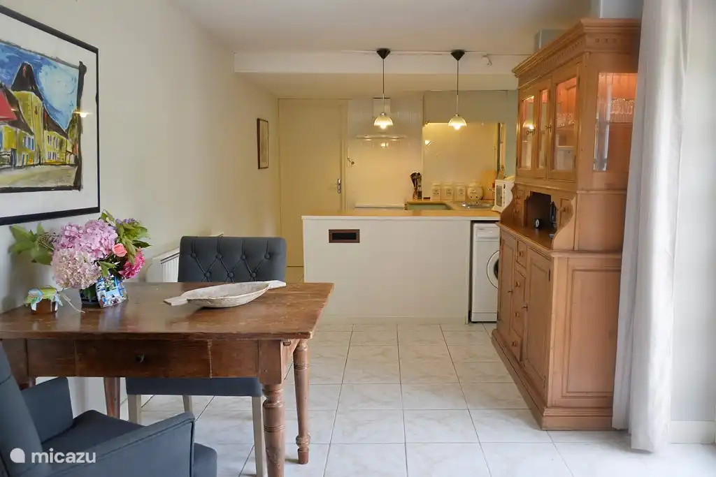 Dining room with open kitchen