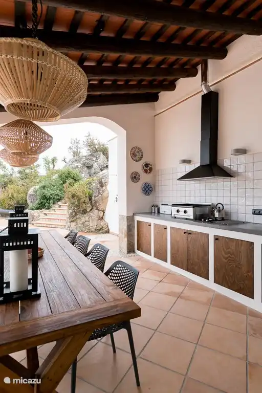 Fantastique cuisine extérieure avec plaque grill