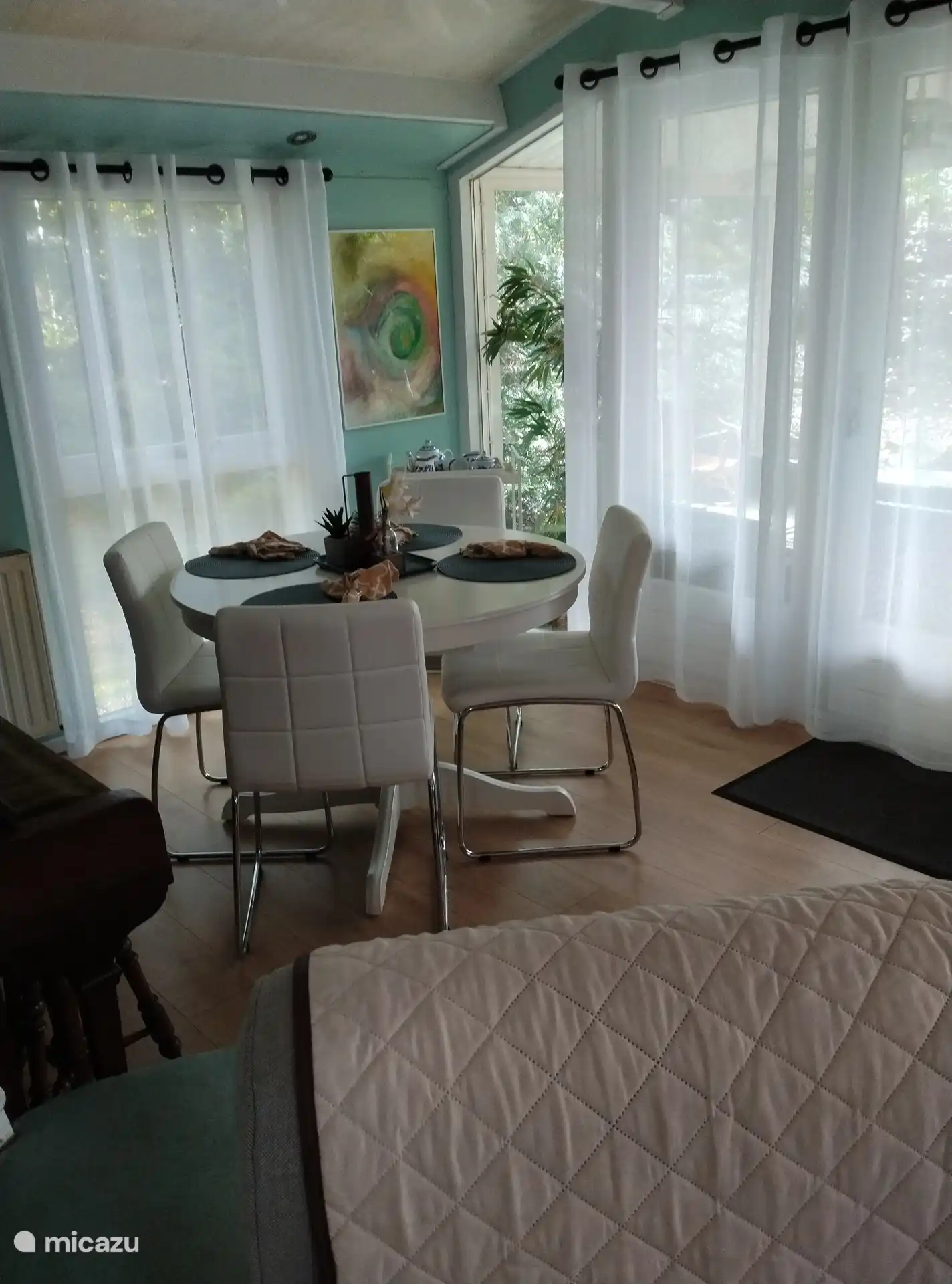 dining area with door to terrace