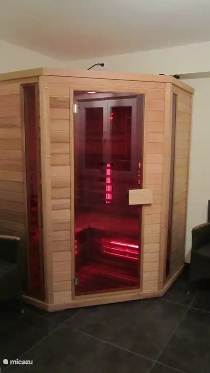 sauna de infrarrojos con un rango de radiaci&#243;n de longitud de onda corta y larga