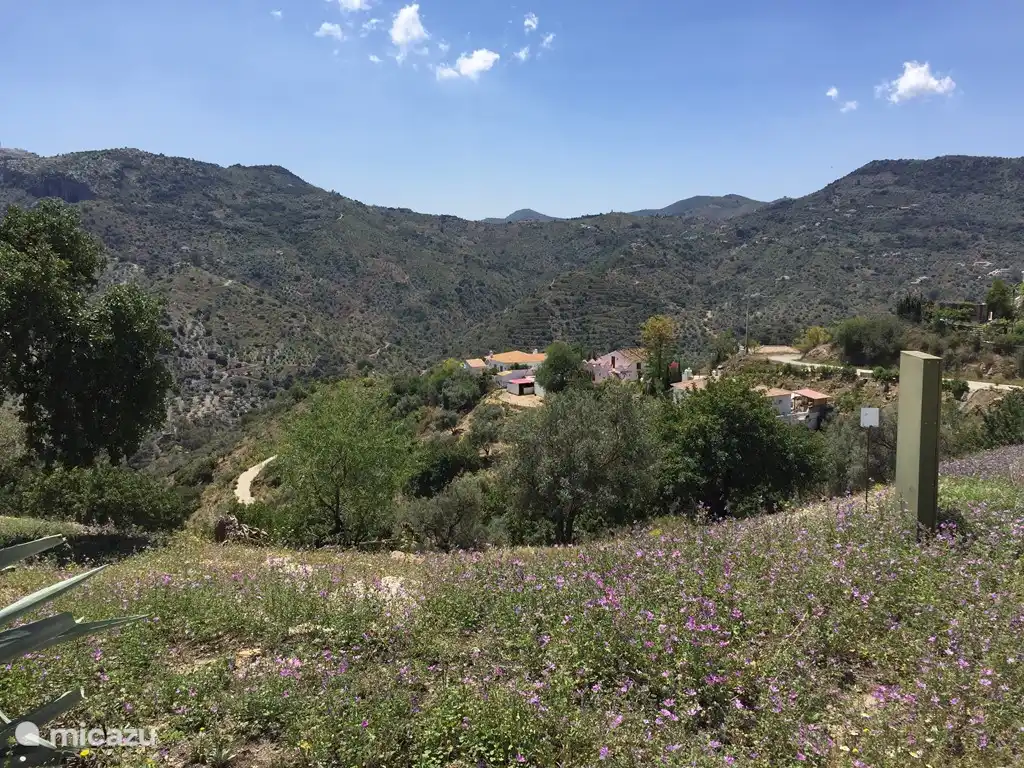 Casa Blanca en el paisaje de Andaluc&#237;a con el tejado naranja en el centro de la foto