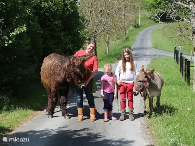 casa vacacional en Francia, Dordoña, Simeyrols – Lo Cretsou Paseo con los burros