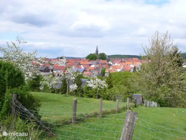 Location de Vacances Allemagne, Sauerland, Frankenau, maison de vacances - Bienvenue : maison de luxe, sauna privé Le village de Frankenau se profile à l'horizon.