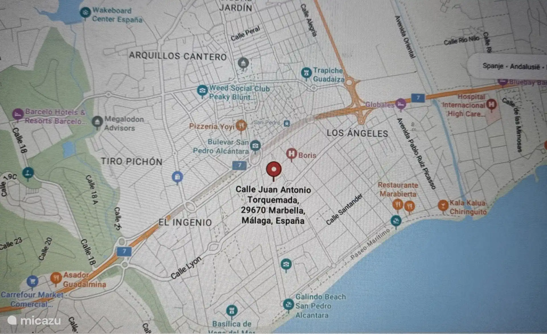 Mapa del Bulevar San Pedro de Alcántara