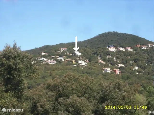 villa en España, Costa Brava, Santa Cristina d'Aro – El Carrilet, Santa Cristina d'Aro Casa vista desde la carretera de Santa Cristina, a unos 1,5 km.