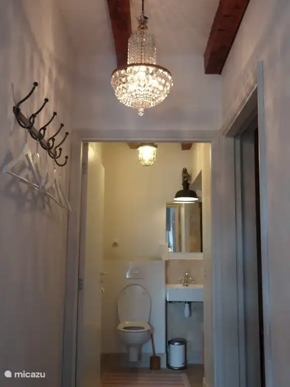 Toilette und Dusche, geräumig