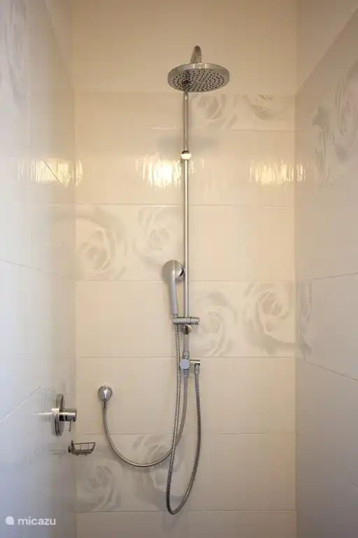 Alle Zimmer verfügen über eine Regendusche und eine separate Handbrause