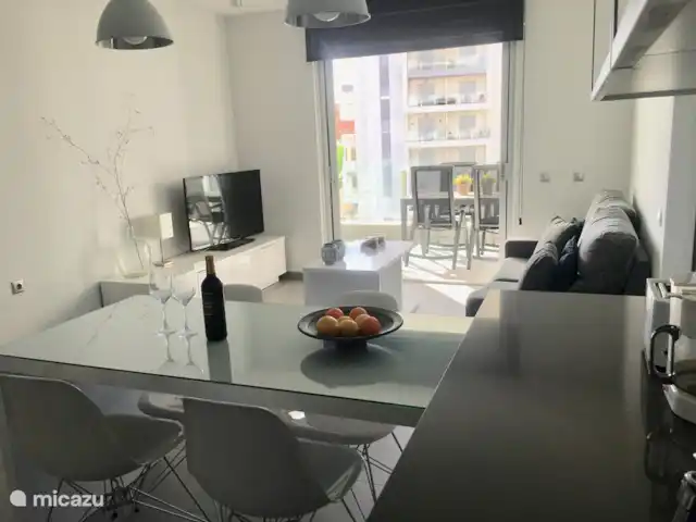 Playa de naturaleza acuática en España, Costa Blanca, La Mata - apartamento Mira en la sala de estar