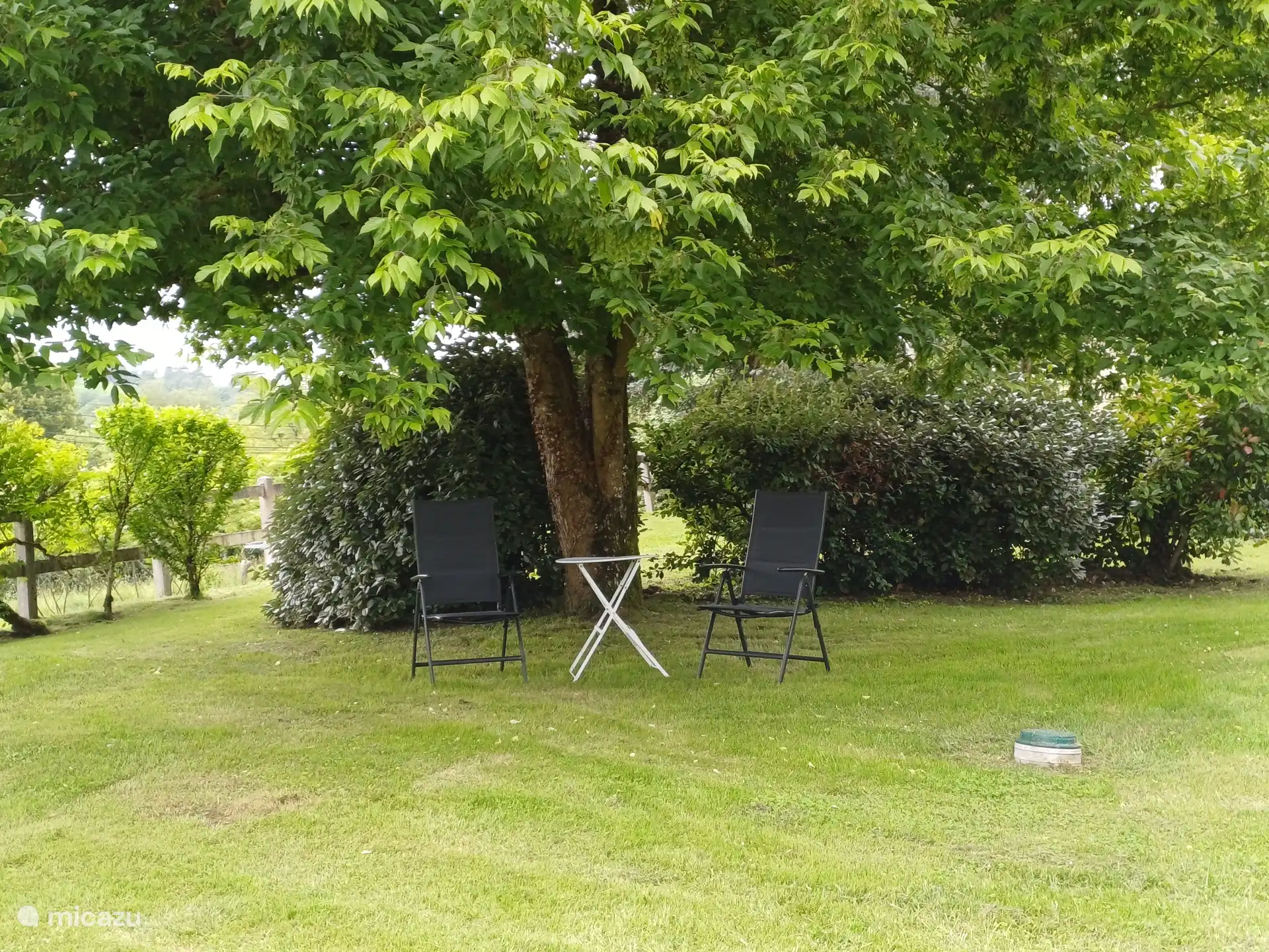 Asiento en el jardín privado