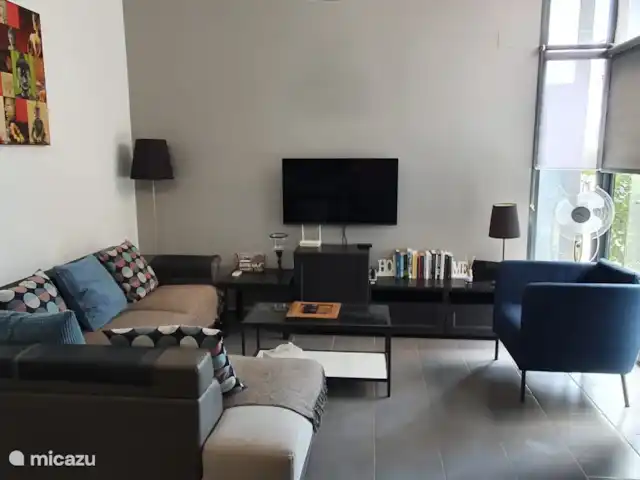 casa vacacional en España, Costa Blanca, Orihuela Costa – Golfo y Mar Acogedora sala de estar con TV de pantalla plana