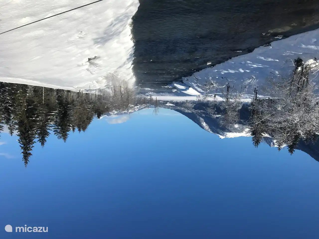 Langlaufen entlang des Flusses