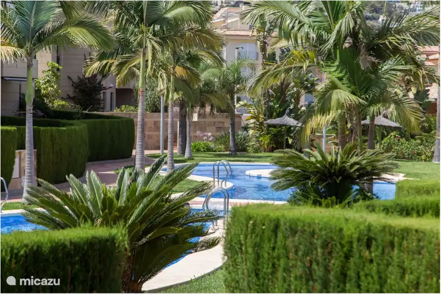 Zwembad in mooi aangelegde tuin