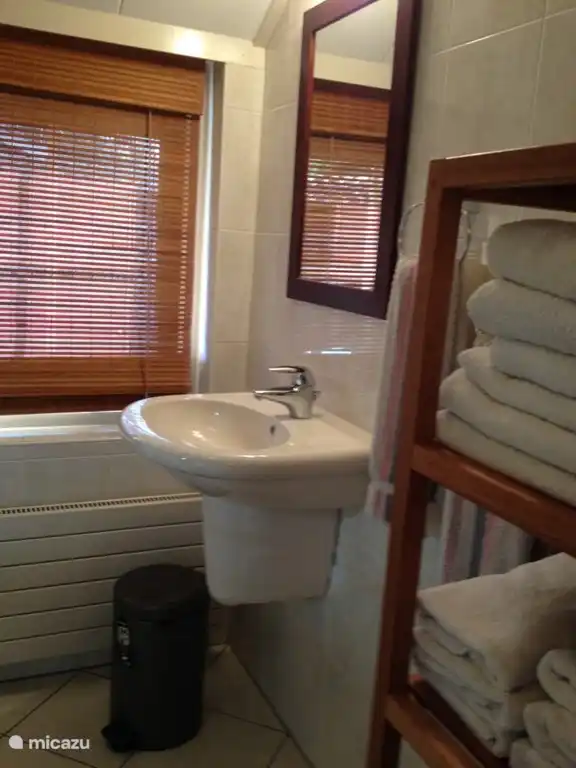 Bathroom - Floating sink with luxury faucet.