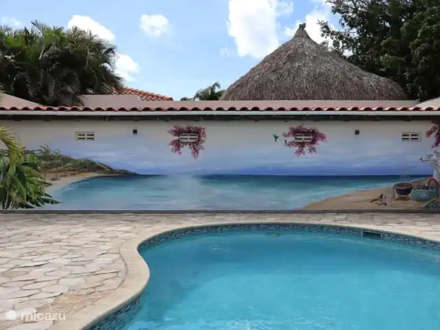 Villa Cas Mi dushi huren in Curaçao, Banda Ariba (oost), Jan Thiel - villa Muurschildering