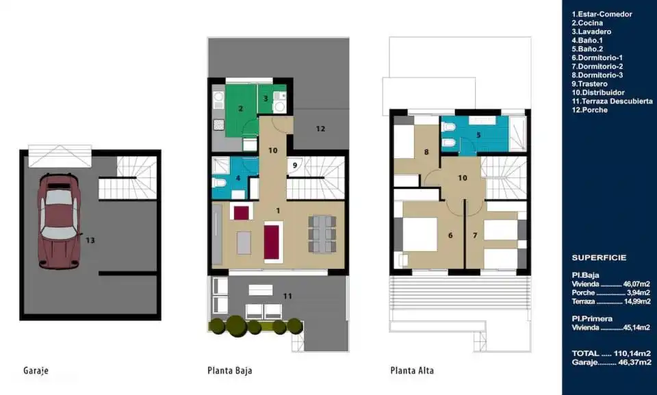 Le plan d'étage de la maison.