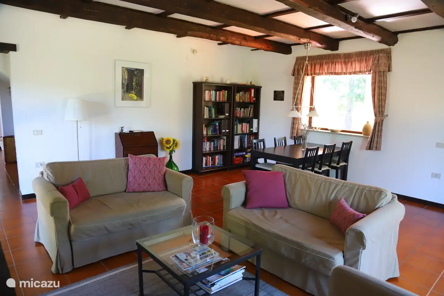 Living room with books and games
