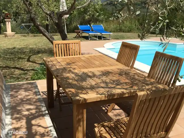Villa Sabine | Italie, Le Latium, Castelnuovo di Farfa - villa Terrasse de la piscine avec coin repas