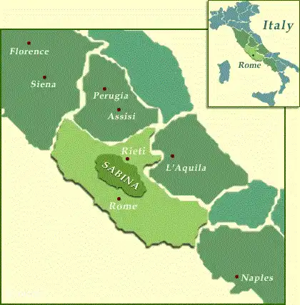 Location of house in the Farfa valley