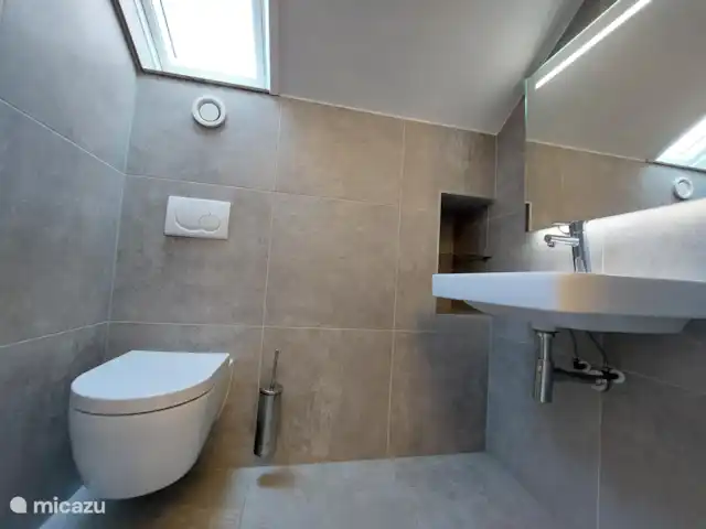 Duinhuis Marilou huren in Nederland, Zeeland, Burgh-Haamstede - vakantiehuis De 2e toilet met een wastafel op de 1e verdieping.