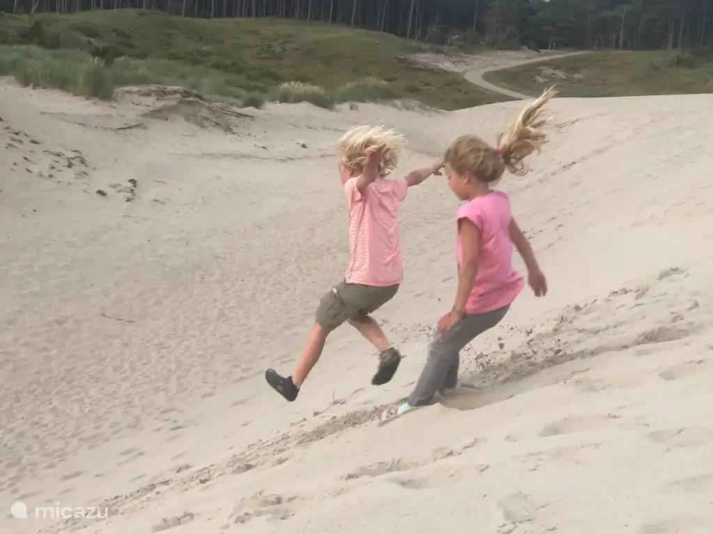 Heerlijk van de duinen afrennen.