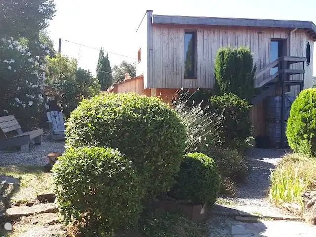 Location de Vacances France, Gard, Anduze, bungalow - Anduze terrasse avec vue sur la montagne