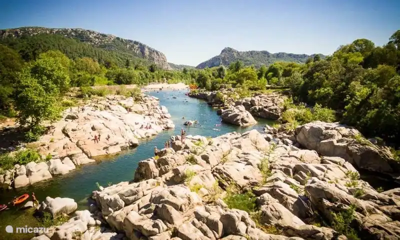 Schwimmen im Fluss bei Anduze