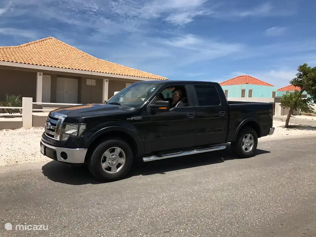 Car for rent. In addition to this Ford V8 5.0 liter pick-up, there is also a Hyundai Santa Fe for rent. Ask for the special rates including pick-up and drop-off from and to the airport.