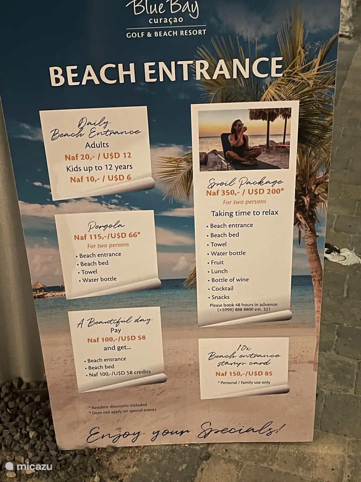 Free access &amp; bed to the terrace for guests of Villa 41. Beach bed of course if available (FULL=FULL).