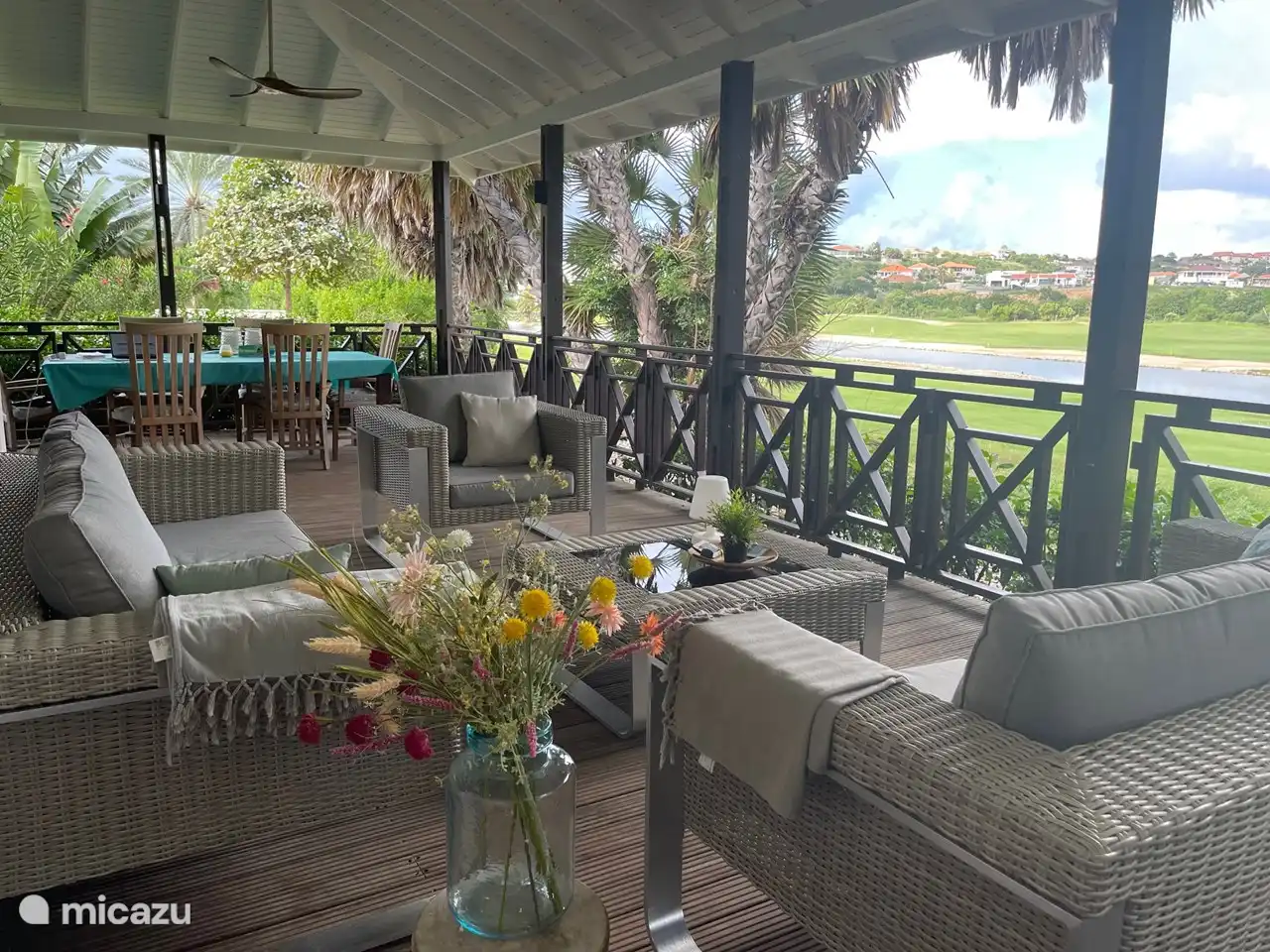 View from the porch with lovely lounge set