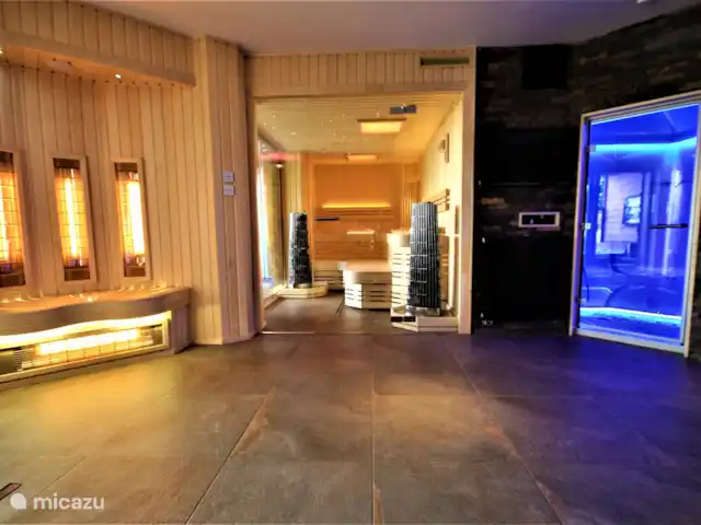 Wellness Chalet ROOS in Durbuy | Belgique, Ardennes, Bomal-sur-Ourthe - villa Coin infrarouge, grand sauna finlandais et bain turc.
