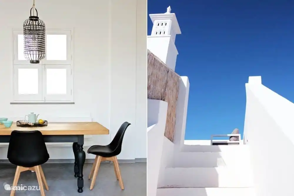 Unser Essbereich und die Treppe zur Lounge Terrasse.