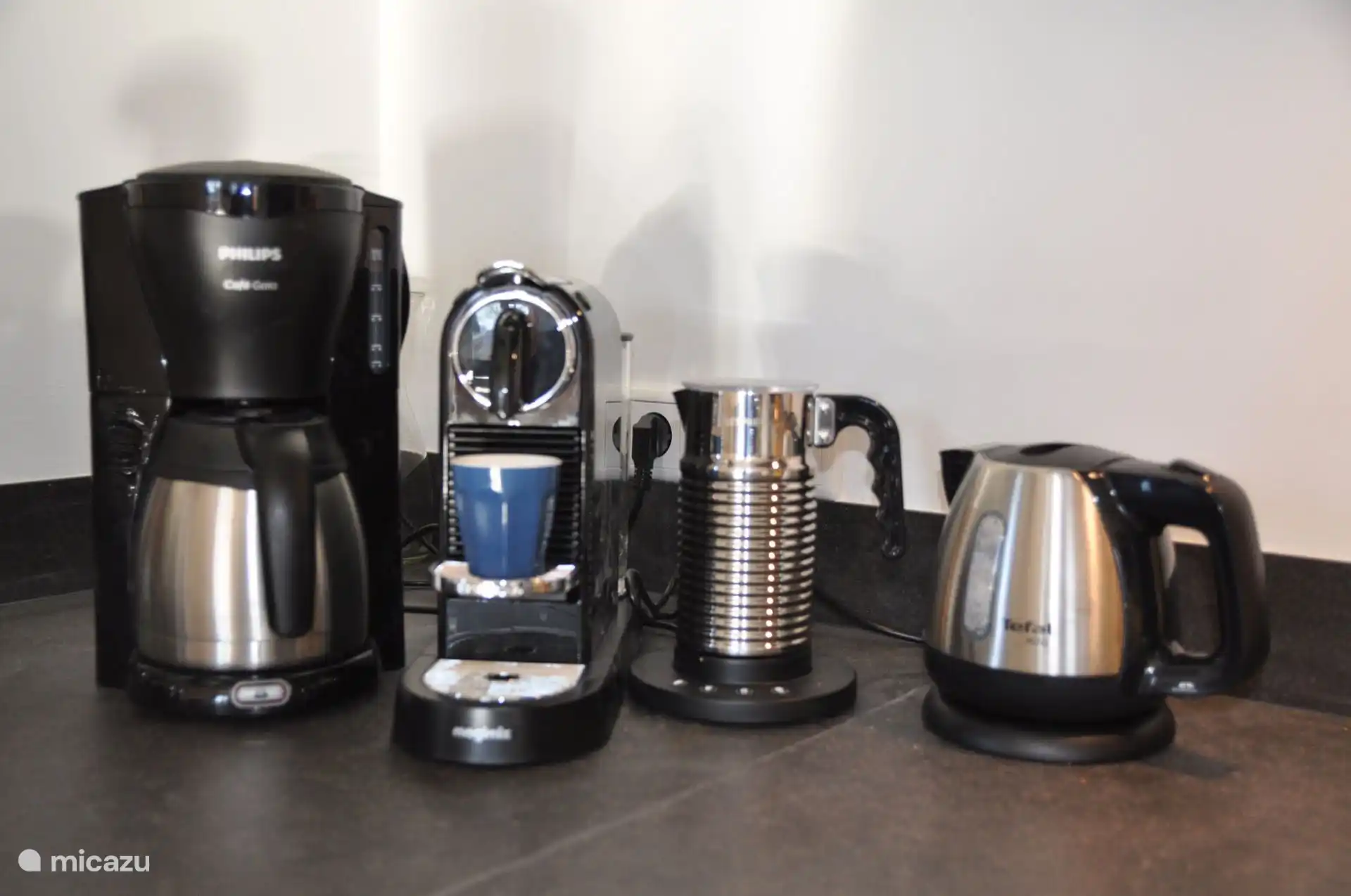 coffee machine, Nespresso, kettle and milk frother