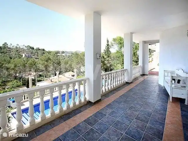 Villa Sitges in Spain, Barcelona, Olivella - villa Balcony overlooking pool