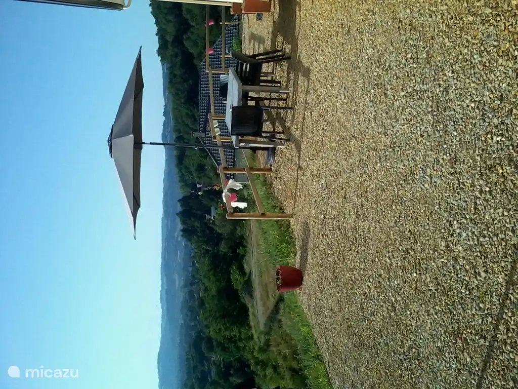 View with garden table